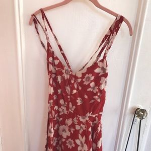 Red floral urban outfitters sundress